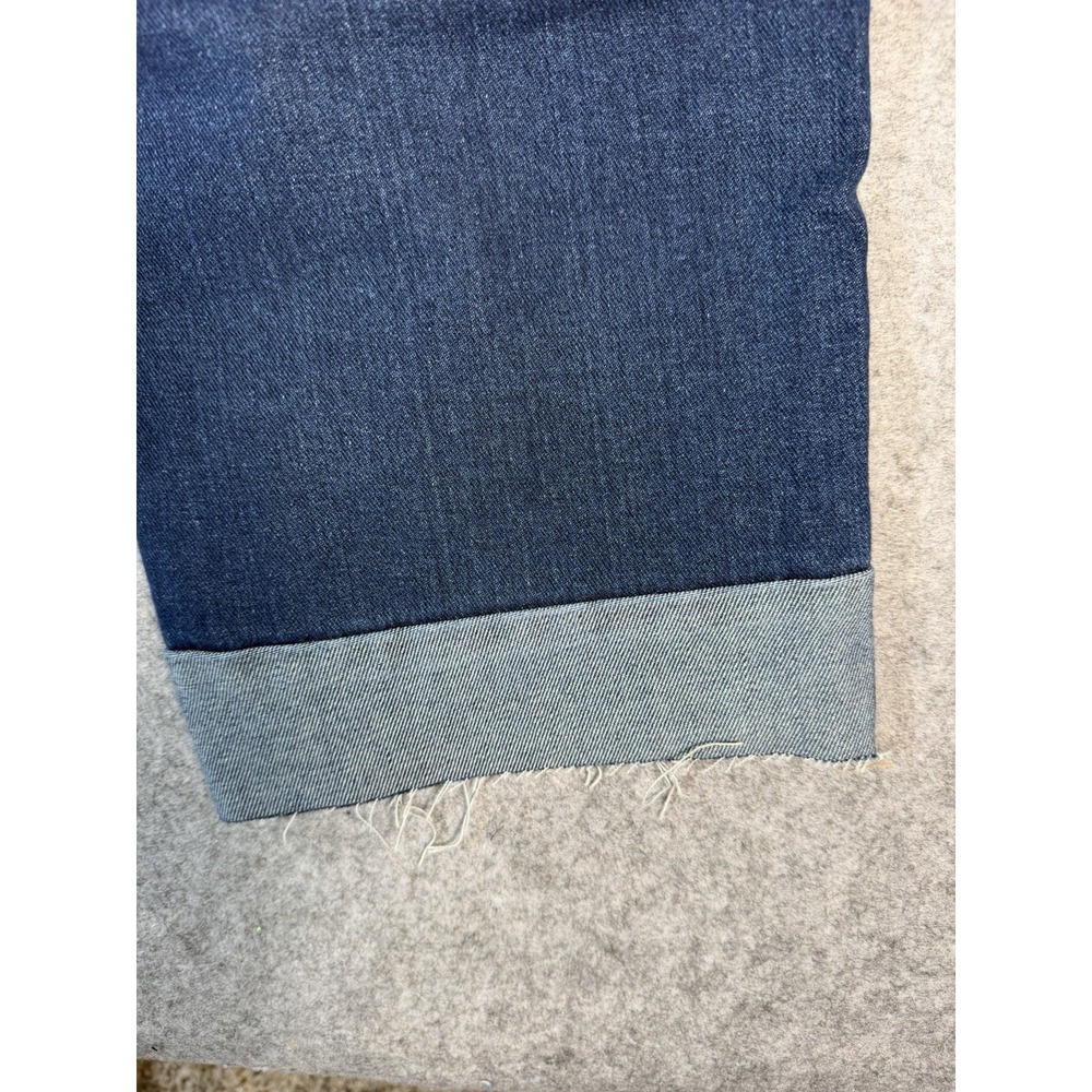 1822 Denim Taylor Women's Jeans Size 14 Cuffed Raw Hem Stretch Dark Wash - Picture 9 of 11